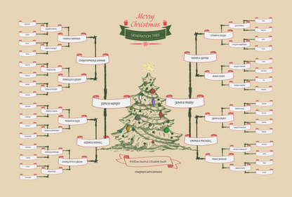 6-Generation-family-tree – Christmas Tree Theme (Digital)