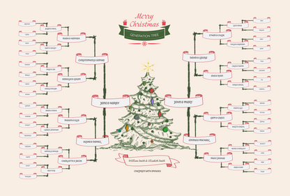 6-Generation-family-tree – Christmas Tree Theme (Digital)