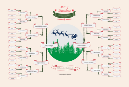 6-Generation-family-tree – Santa Riding Reindeer Theme (Digital)