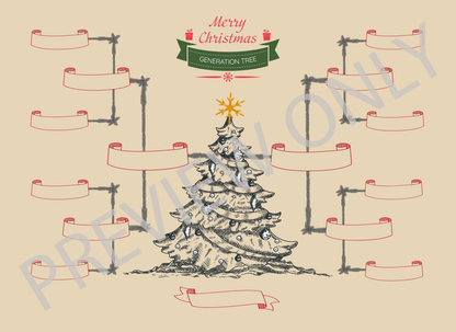 4-Generation-Family-Tree – Christmas Tree Theme (Digital)