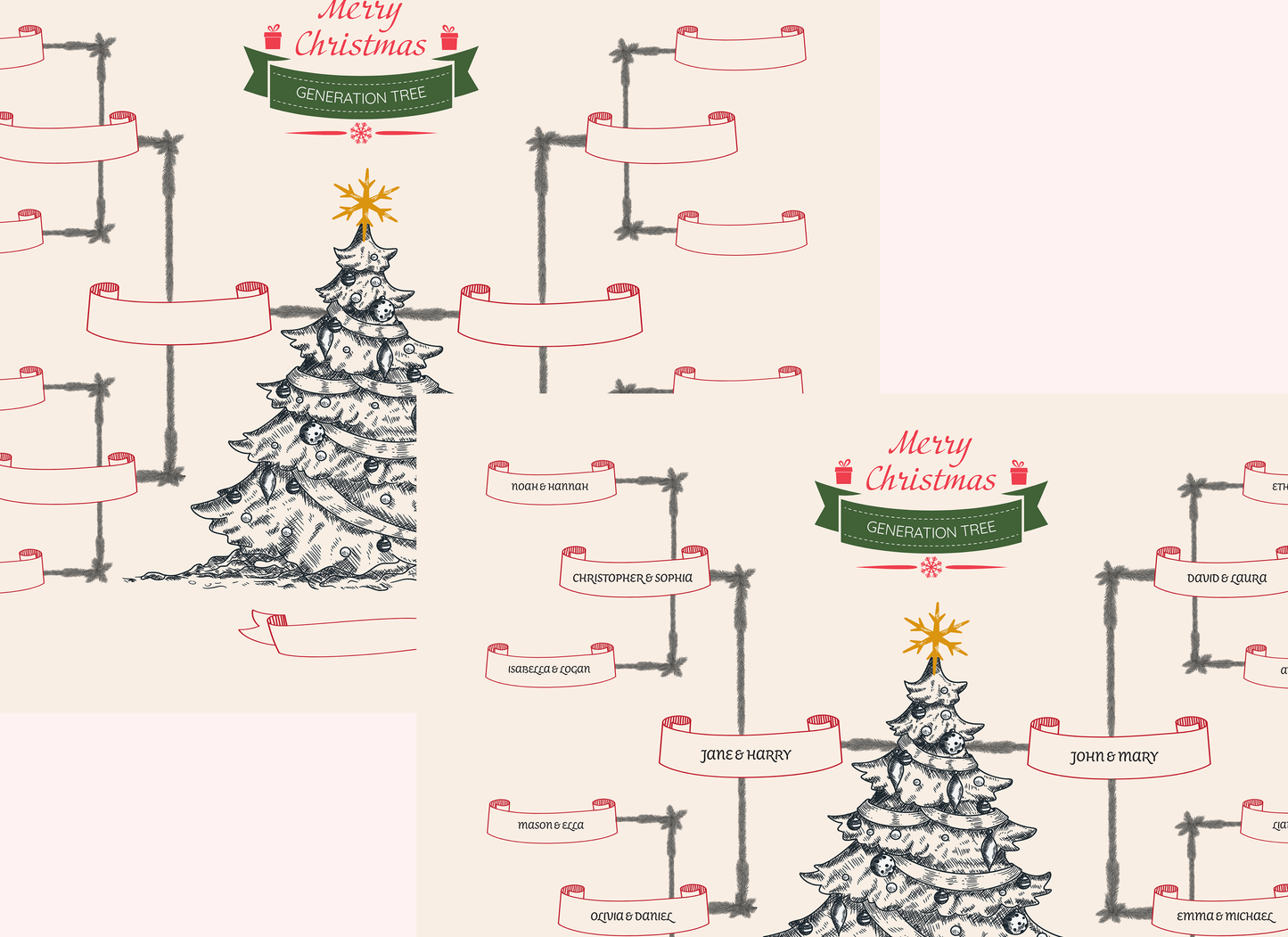 4-Generation-Family-Tree – Christmas Tree Theme (Digital)