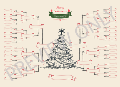 6-Generation-family-tree – Christmas Tree Theme (Digital)