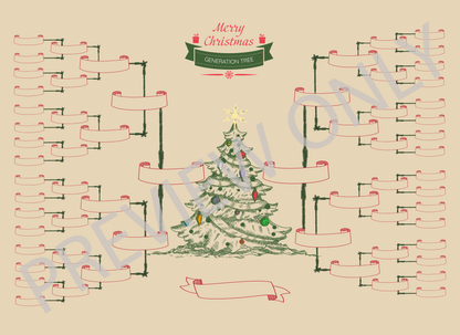 6-Generation-family-tree – Christmas Tree Theme (Digital)