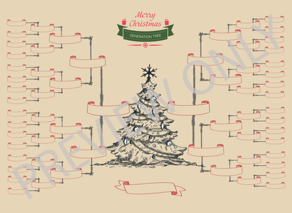 6-Generation-family-tree – Christmas Tree Theme (Digital)