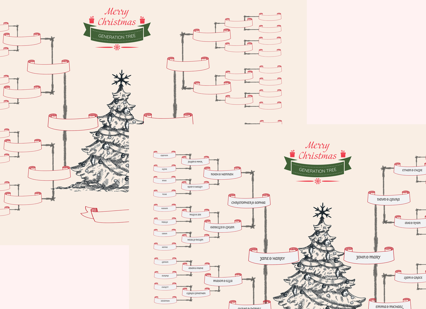 6-Generation-family-tree – Christmas Tree Theme (Digital)