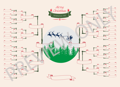 6-Generation-family-tree – Santa Riding Reindeer Theme (Digital)