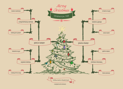 4-Generation-Family-Tree – Christmas Tree Theme (Digital)