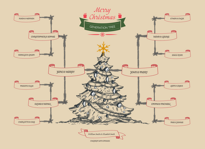 4-Generation-Family-Tree – Christmas Tree Theme (Digital)