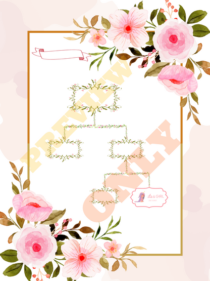 Baby Shower Family Tree Gift – Editable PDF + PNG - Instant Download - Name Box + Blank Box Included